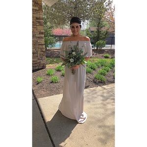 Off the shoulder floor length maxi dress